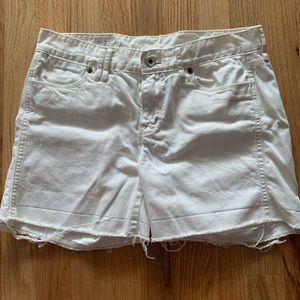 Madewell Tile White Raw Hem Denim Short